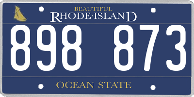 RI license plate 898873