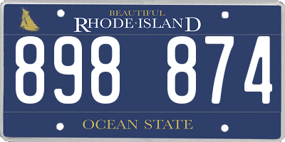 RI license plate 898874