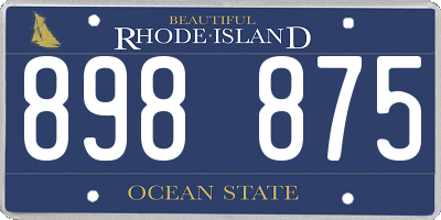 RI license plate 898875