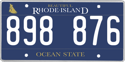RI license plate 898876