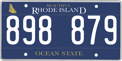 RI license plate 898879