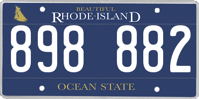 RI license plate 898882
