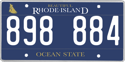 RI license plate 898884