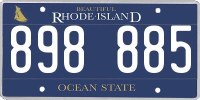 RI license plate 898885