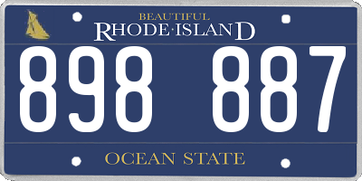 RI license plate 898887