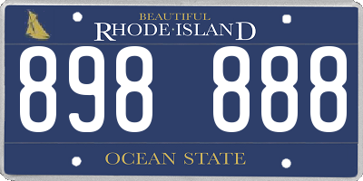 RI license plate 898888