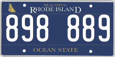RI license plate 898889