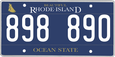 RI license plate 898890