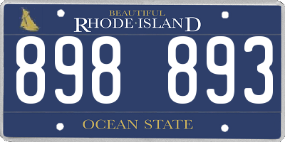 RI license plate 898893