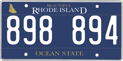 RI license plate 898894