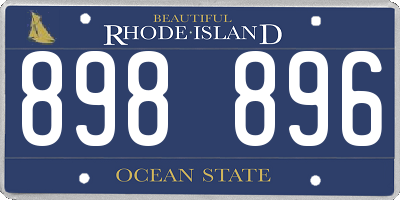 RI license plate 898896