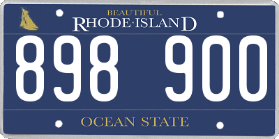 RI license plate 898900