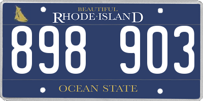 RI license plate 898903