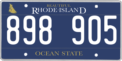 RI license plate 898905