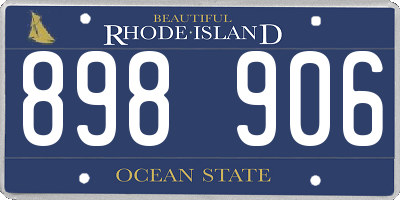 RI license plate 898906