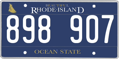 RI license plate 898907