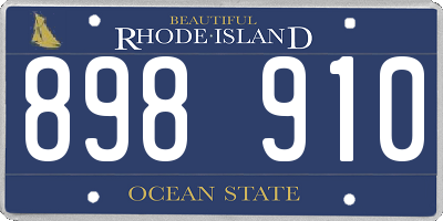 RI license plate 898910