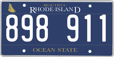 RI license plate 898911