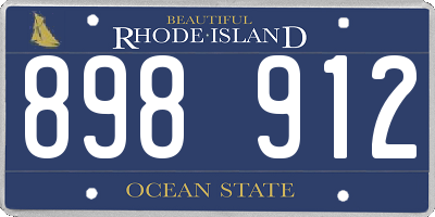 RI license plate 898912