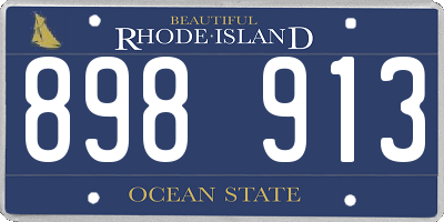 RI license plate 898913