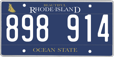RI license plate 898914
