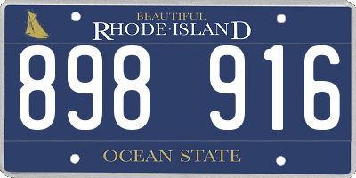 RI license plate 898916
