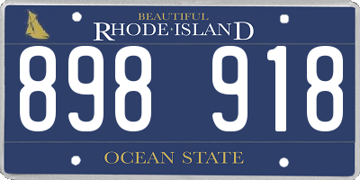 RI license plate 898918