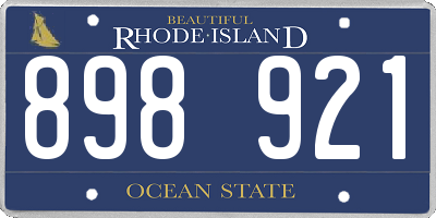 RI license plate 898921