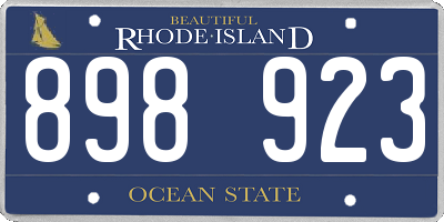 RI license plate 898923