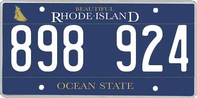 RI license plate 898924
