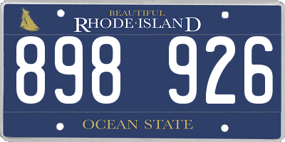 RI license plate 898926