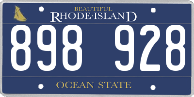 RI license plate 898928