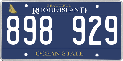 RI license plate 898929