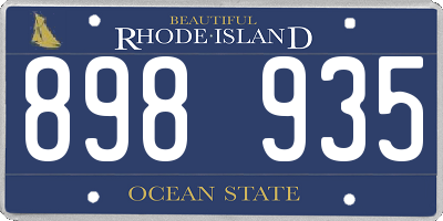 RI license plate 898935