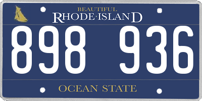 RI license plate 898936