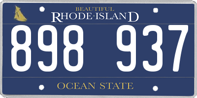 RI license plate 898937