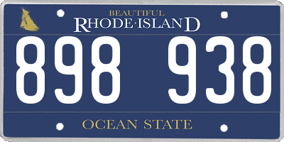 RI license plate 898938