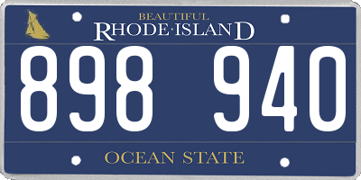 RI license plate 898940