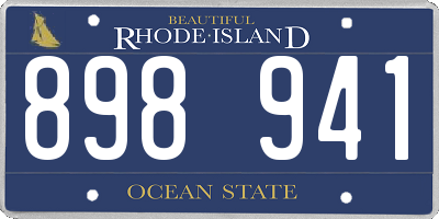 RI license plate 898941