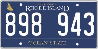 RI license plate 898943