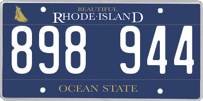 RI license plate 898944