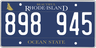 RI license plate 898945