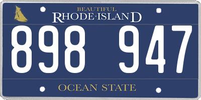 RI license plate 898947