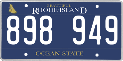 RI license plate 898949