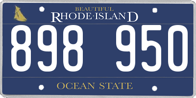 RI license plate 898950