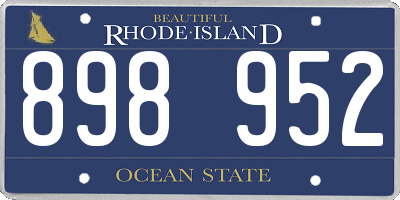 RI license plate 898952