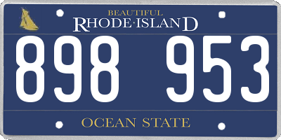 RI license plate 898953