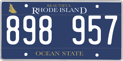 RI license plate 898957