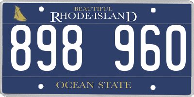 RI license plate 898960