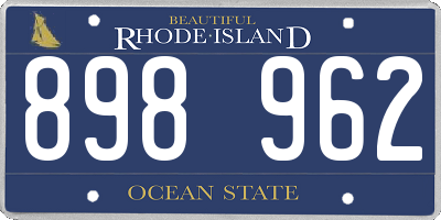 RI license plate 898962